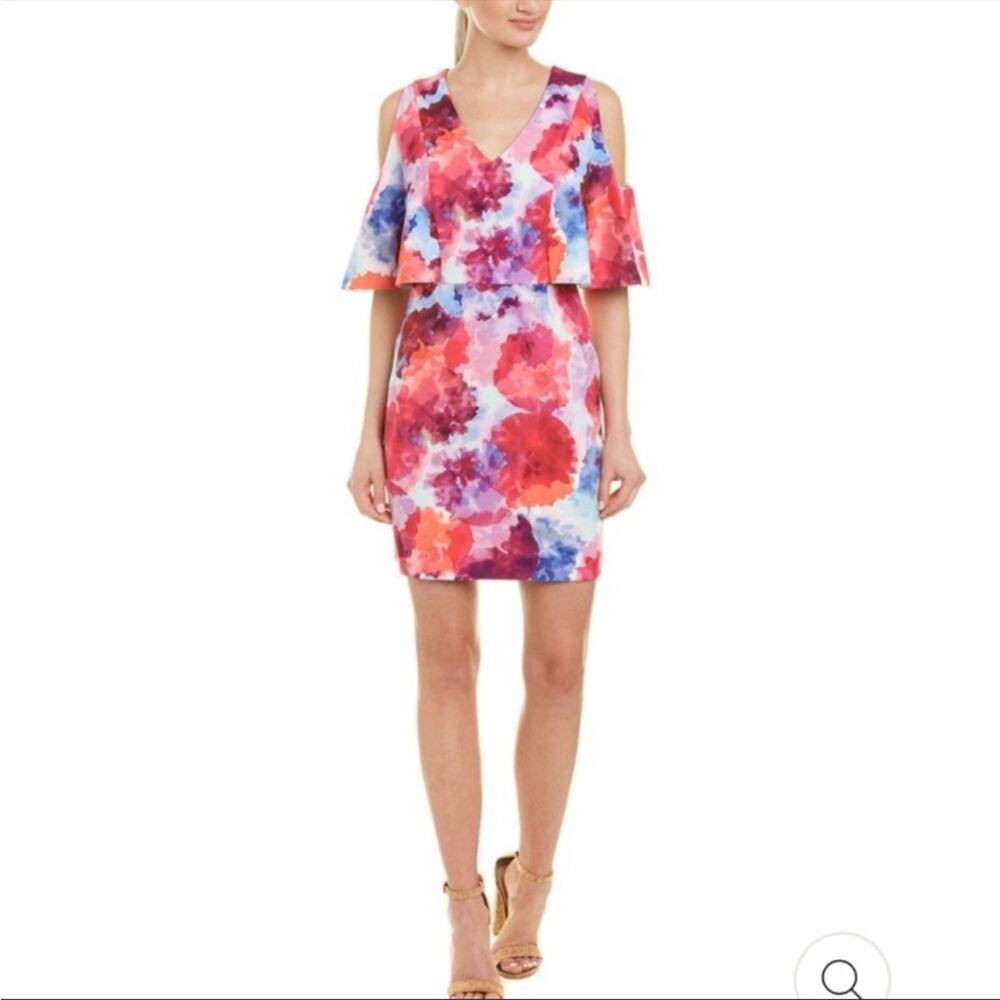 Trina Turk Oakhurst Cold Shoulder Floral Dress Size 2